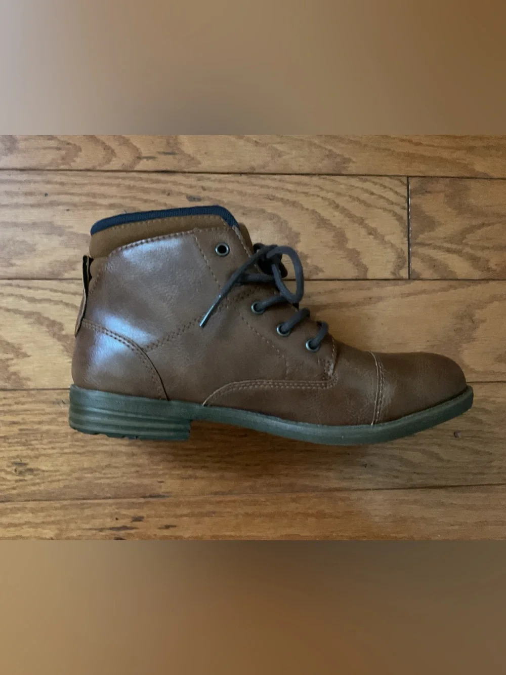 Sonoma Tan Lace-Up Scoreboard Style Boys Boots - Brand New